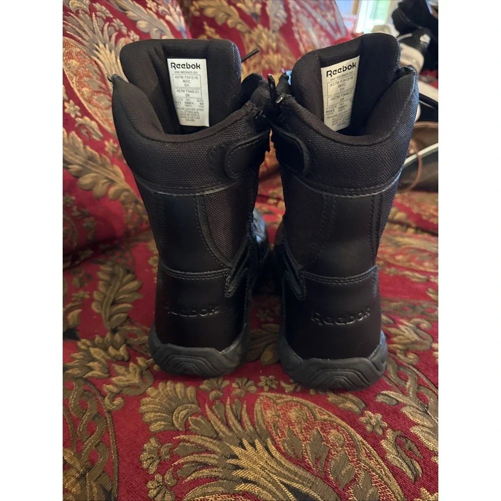 Reebok Rapid Response RB 8'' Waterproof Stealth Boot w/Side Zipper Size 8 W Mens